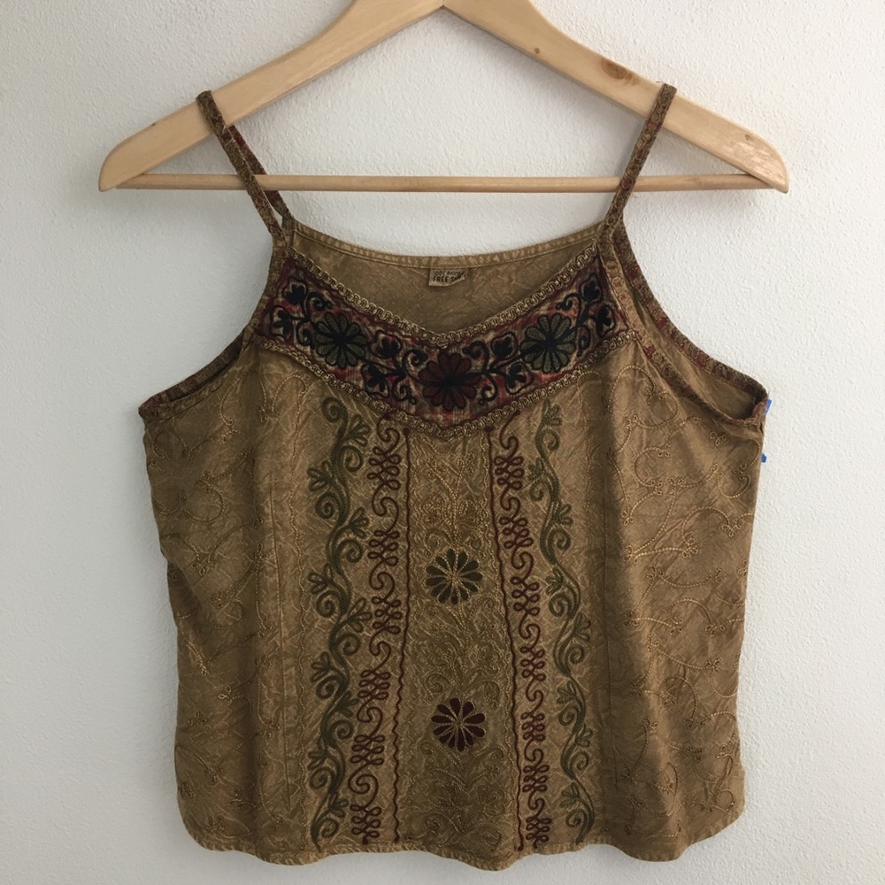 Embroidered Boho Cropped Top